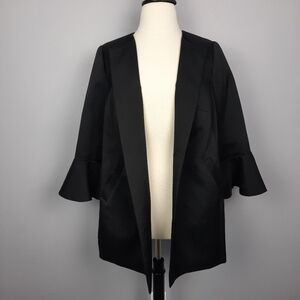Eloquii Solid Black Open Front 3/4 Bell Sleeve Blazer size 20